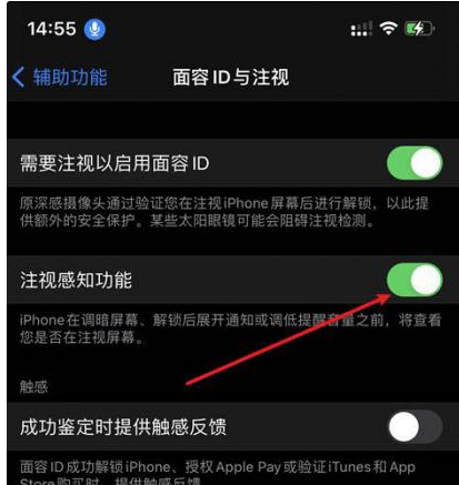 邵阳苹果14维修网点分享iPhone14注视感知功能有什么用 